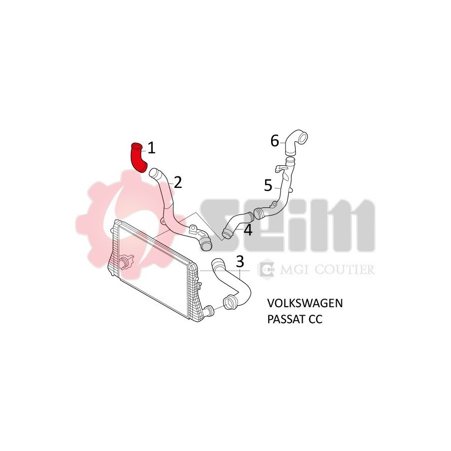 Gaine de suralimentation NRF 166301 pour DS DS 3 (SA_) 1.2 2015-2019
