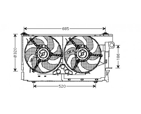 Ventilateur, refroidissement du moteur 0936749 International Radiators, Image 2