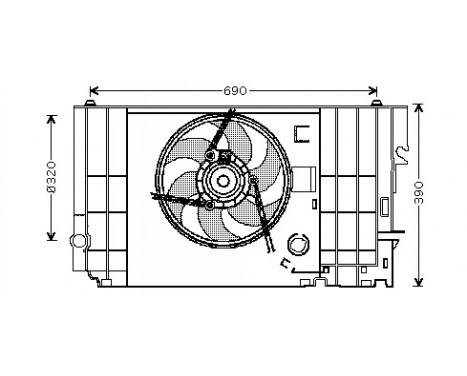 Ventilateur, refroidissement du moteur 0955746 International Radiators, Image 2