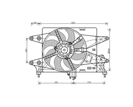 Ventilateur, refroidissement du moteur 1637747 International Radiators