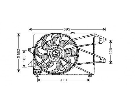 Ventilateur, refroidissement du moteur 1825746 International Radiators