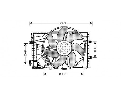Ventilateur, refroidissement du moteur 3032746 International Radiators, Image 2