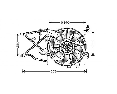 Ventilateur, refroidissement du moteur 3766746 International Radiators, Image 2