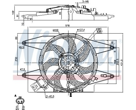 Ventilateur, refroidissement du moteur 85107 Nissens, Image 2