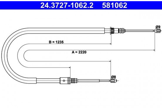 Handremkabel 24.3727-1062.2 ATE