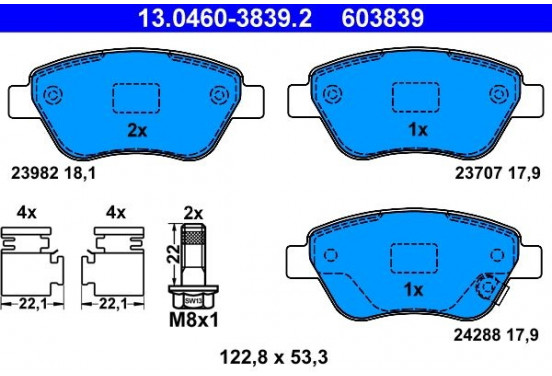 Bremsbeläge Vorderachse 301825 VALEO für OPEL FIAT