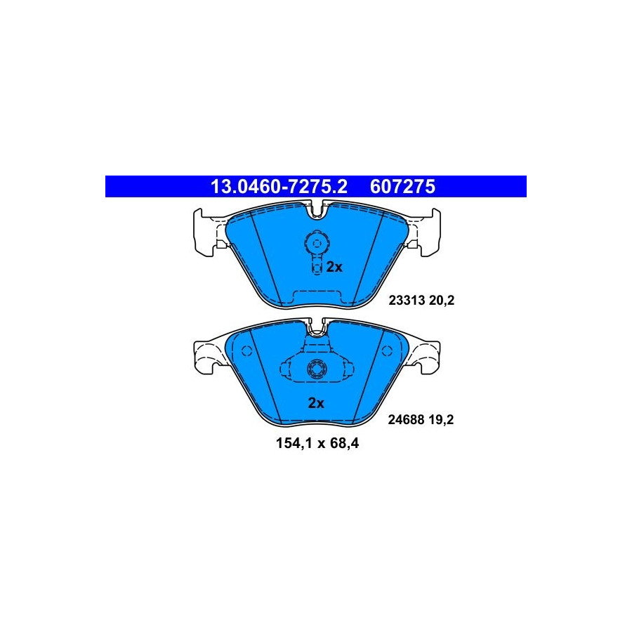 Remblokken set 13.0460-7275.2 ATE voor o.a. BMW | Winparts.nl