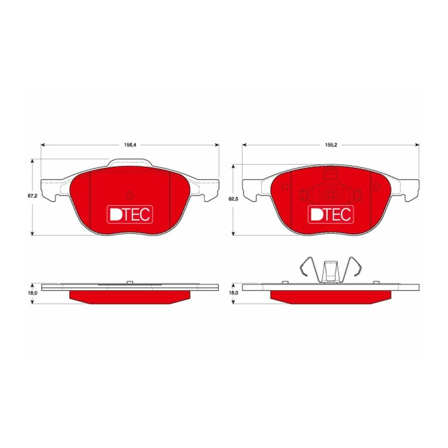 TRW COTEC GDB1761 Kit de plaquettes de frein, frein à disque non préparé pour indicateur d'usure