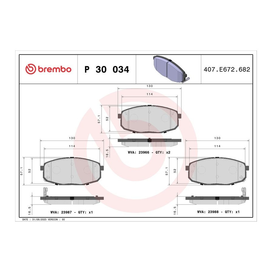 Remblokkenset, schijfrem BREMBO P 50 052
