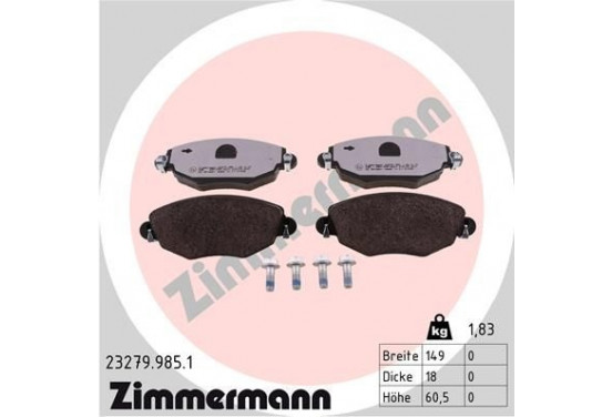 Remblokkenset Low-Dust 23279.985.1 Zimmermann