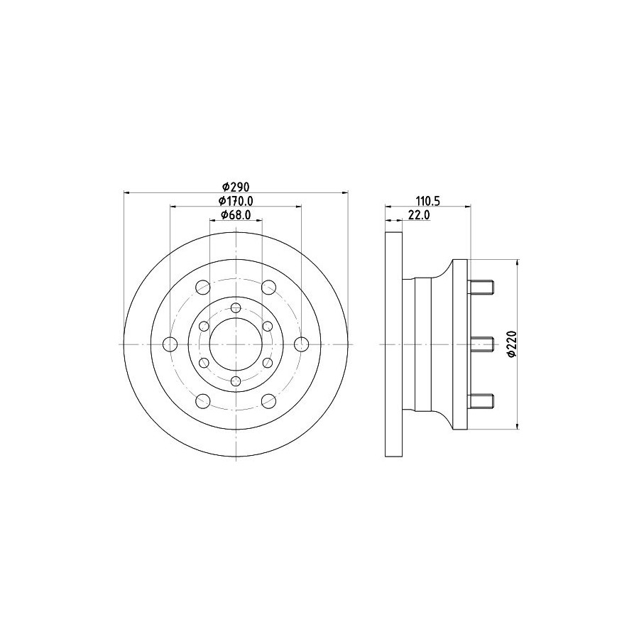 Remschijf 50937 8DD 355 106-361 Hella voor o.a. IVECO | Winparts.nl ...