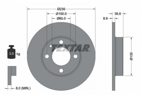 Remschijf 92009303 Textar