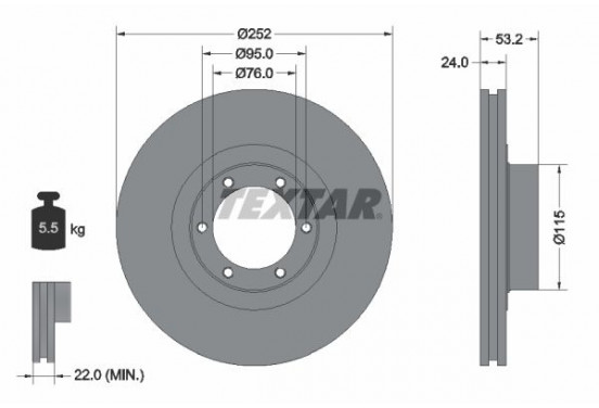 Remschijf 92017203 Textar