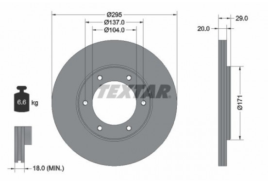 Remschijf 92035600 Textar
