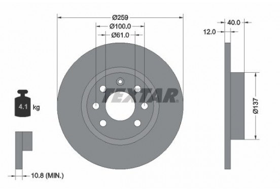 Remschijf 92050600 Textar