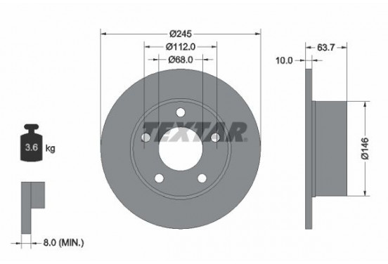 Remschijf 92057503 Textar