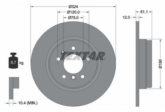 Remschijf 92058400 Textar