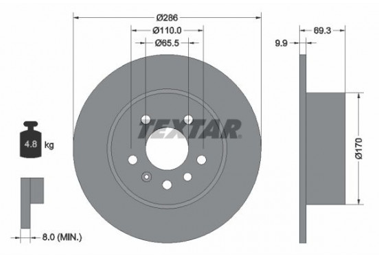 Remschijf 92075703 Textar