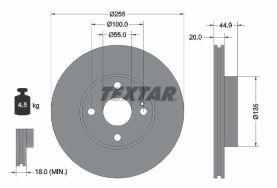 Remschijf 92096800 Textar