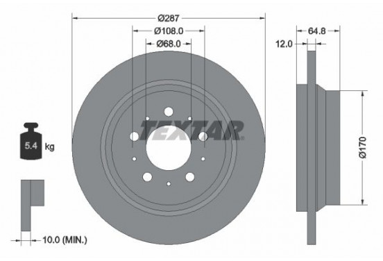 Remschijf 92100703 Textar