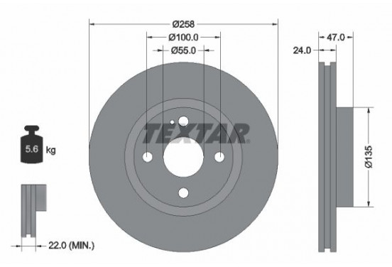 Remschijf 92103100 Textar