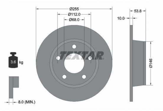 Remschijf 92104103 Textar