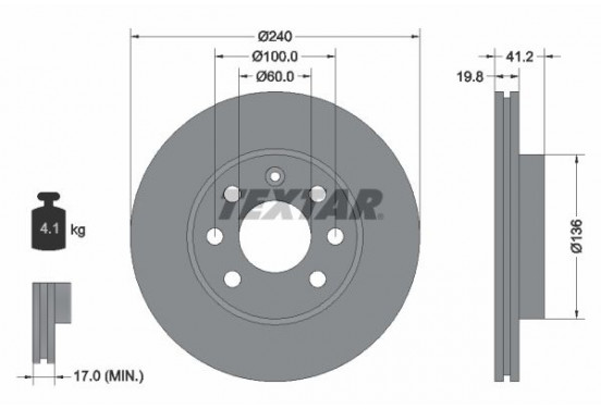 Remschijf 92111403 Textar