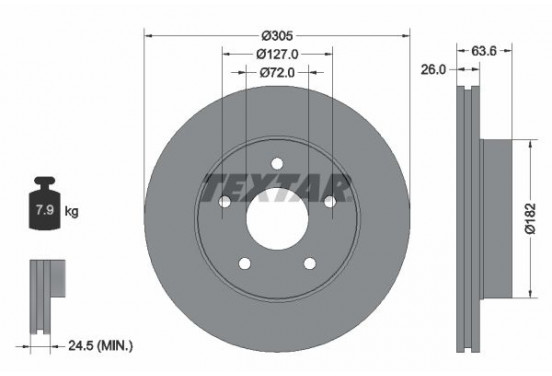Remschijf 92113600 Textar