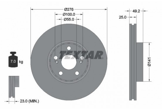 Remschijf 92126403 Textar