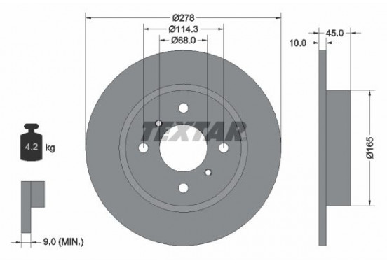 Remschijf 92128700 Textar