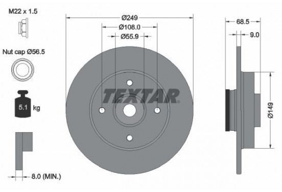 Remschijf 92133303 Textar