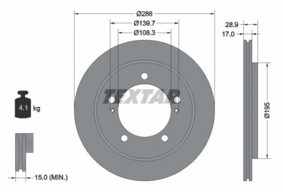 Remschijf 92136800 Textar