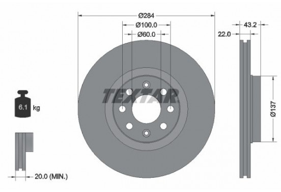 Remschijf 92145803 Textar