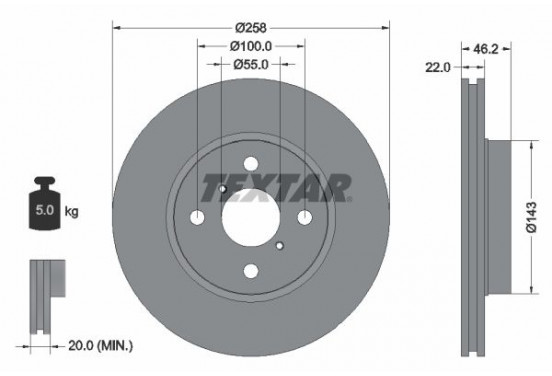 Remschijf 92164203 Textar