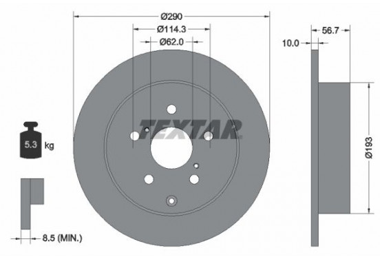 Remschijf 92164803 Textar