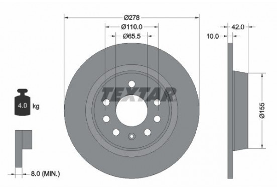 Remschijf 92167603 Textar