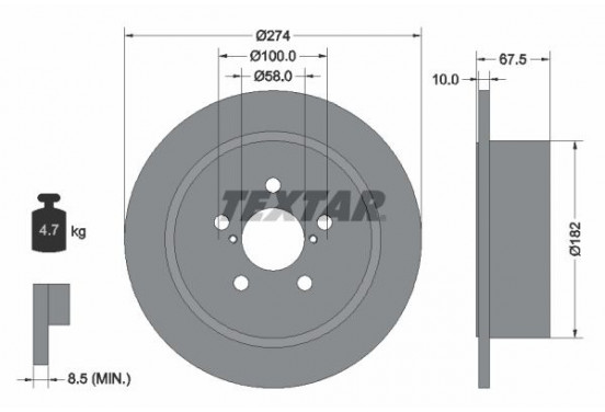 Remschijf 92167800 Textar