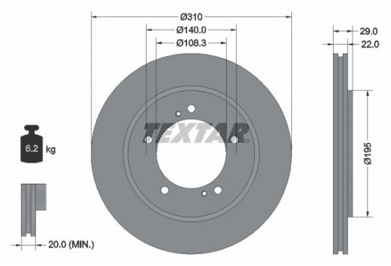 Remschijf 92170503 Textar