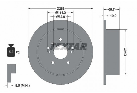 Remschijf 92171603 Textar
