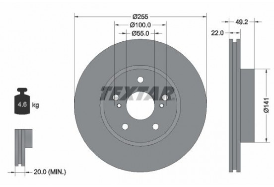 Remschijf 92179503 Textar