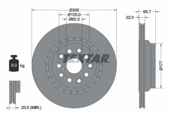 Remschijf 92224403 Textar