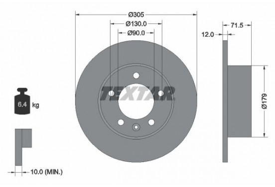 Remschijf 92228700 Textar