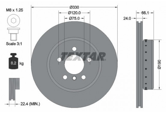 Remschijf 92265825 Textar