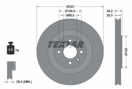 Remschijf 92267103 Textar
