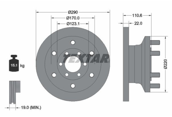 Remschijf 93175400 Textar