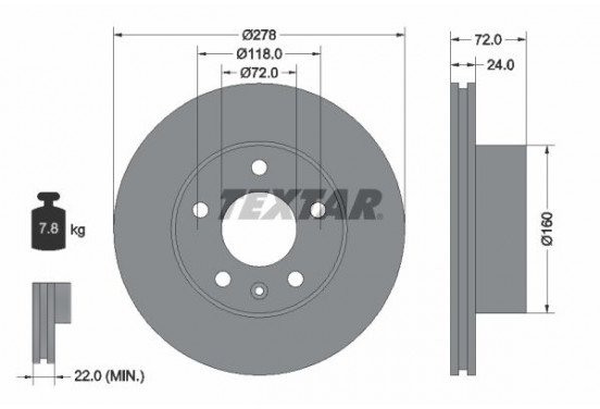 Remschijf 93191100 Textar