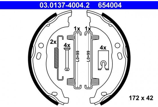 Remschoenset, parkeerrem 03.0137-4004.2 ATE
