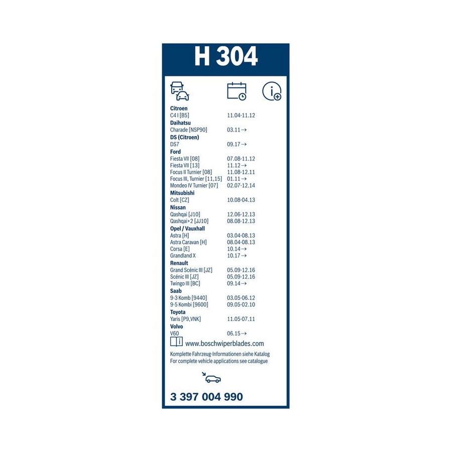Ruitenwisserblad Bosch 3 397 007 640 - Bosch A640S - Ruitenwissers