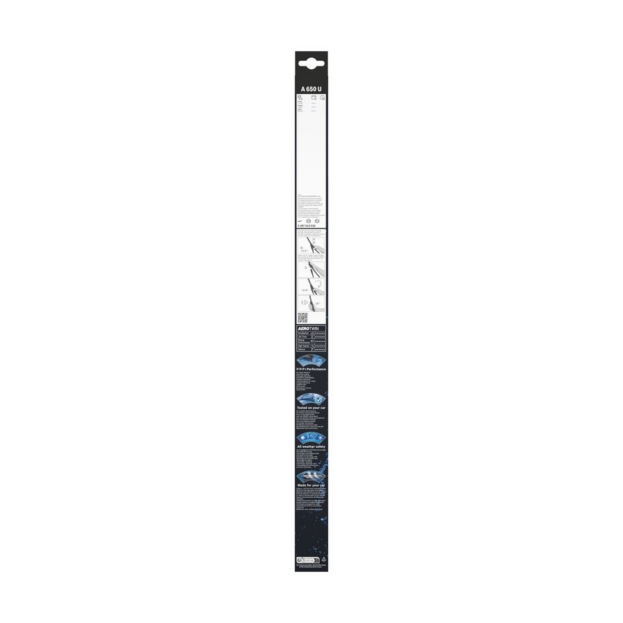 Bosch Aerotwin A650U Ruitenwisser – 650 Mm, Enkele Ruit, Power ProtectionPlus, Stil En Aerodynamisch