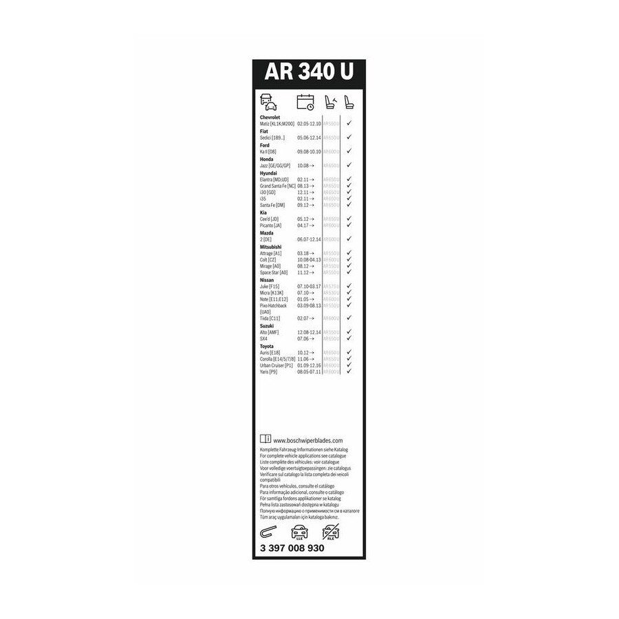 Ruitenwissers MAZDA 2 (DE_, DH_) | 2007.07-2015.06 Ruitenwissers MAZDA 2 (DE_, DH_) | 2007.07-2015.06